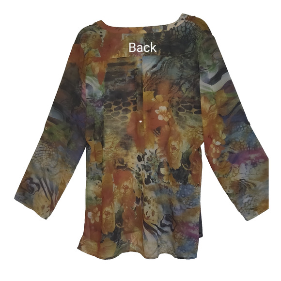 Soft Surroundings Top Topper Womens XL Sheer Boho Lightweight Sequins Pretty! - Picture 3 of 16